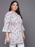 Women Plus Size Floral Printed Pure Cotton Kurti