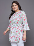 Women Plus Size Floral Printed Pure Cotton Kurti