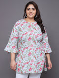 Women Plus Size Floral Printed Pure Cotton Kurti