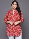 Women Plus Size Ethnic Motifs Printed Pure Cotton Kurti