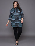 Women Plus Size Multicolor Printed Pure Cotton Kurti
