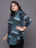 Women Plus Size Multicolor Printed Pure Cotton Kurti