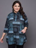 Women Plus Size Multicolor Printed Pure Cotton Kurti