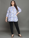 Women Plus Size Multicolor Floral Printed Pure Cotton Kurti