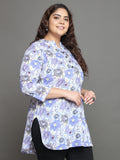 Women Plus Size Multicolor Floral Printed Pure Cotton Kurti