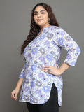 Women Plus Size Multicolor Floral Printed Pure Cotton Kurti