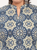 Women Plus Size Pure Cotton Multicolor Floral Printed Kurti