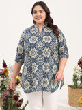 Women Plus Size Pure Cotton Multicolor Floral Printed Kurti