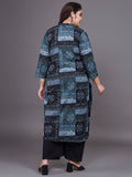Women Plus Size Abstract Pritned Pure Cotton Kurta & Palazzo
