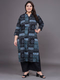 Women Plus Size Abstract Pritned Pure Cotton Kurta & Palazzo