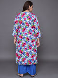 Women Plus Size Multicolor Floral Pritned Kurta & Palazzo