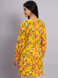 Women Yellow & Green Floral Printed Kurti