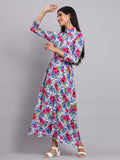 Women Multi Floral Printed Ethnic Shirt Dress