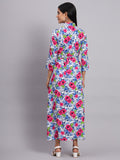 Women Multi Floral Printed Ethnic Shirt Dress