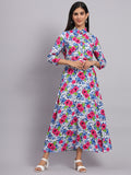 Women Multi Floral Printed Ethnic Shirt Dress