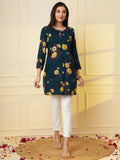 Women Dark Green Floral Printed Kurti