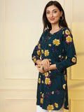 Women Dark Green Floral Printed Kurti