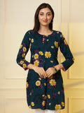 Women Dark Green Floral Printed Kurti