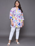 Women Plus Size Multi Floral Printed Pure Cotton Kurti