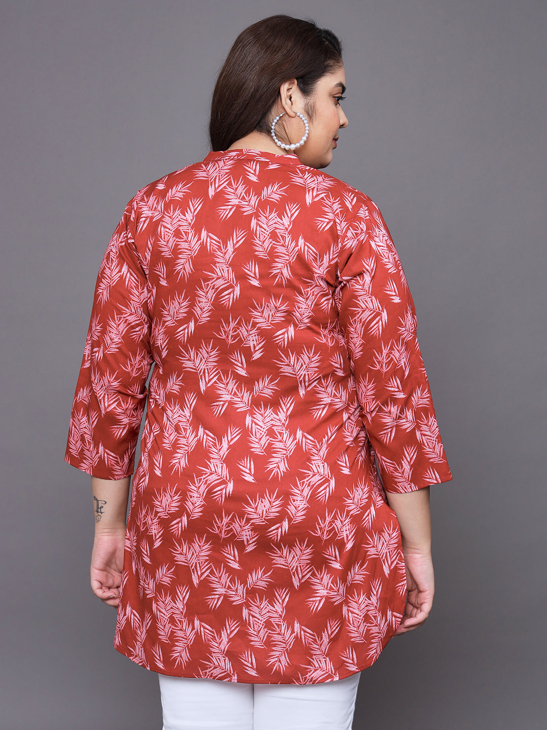 Women Plus Size Ethnic Motifs Printed Pure Cotton Kurti
