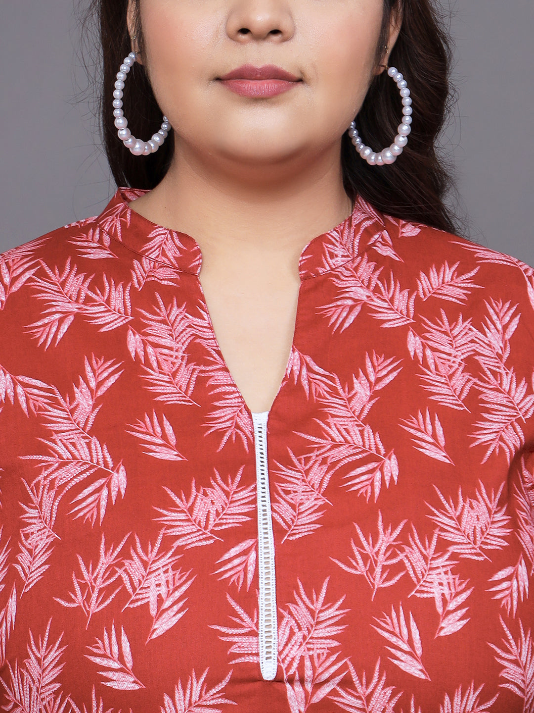 Women Plus Size Ethnic Motifs Printed Pure Cotton Kurti