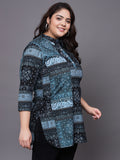 Women Plus Size Multicolor Printed Pure Cotton Kurti