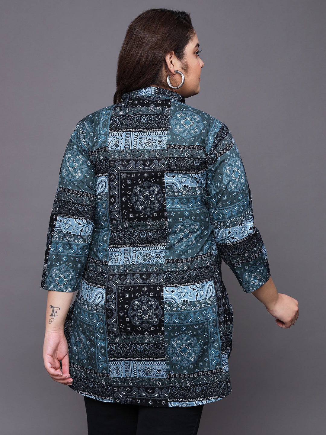 Women Plus Size Multicolor Printed Pure Cotton Kurti