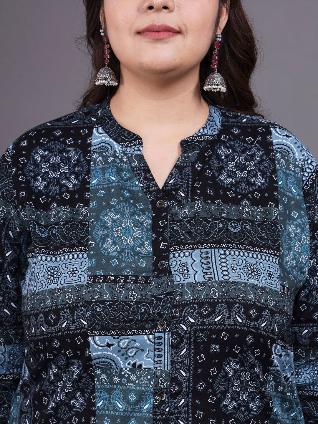 Women Plus Size Abstract Pritned Pure Cotton Kurta & Palazzo