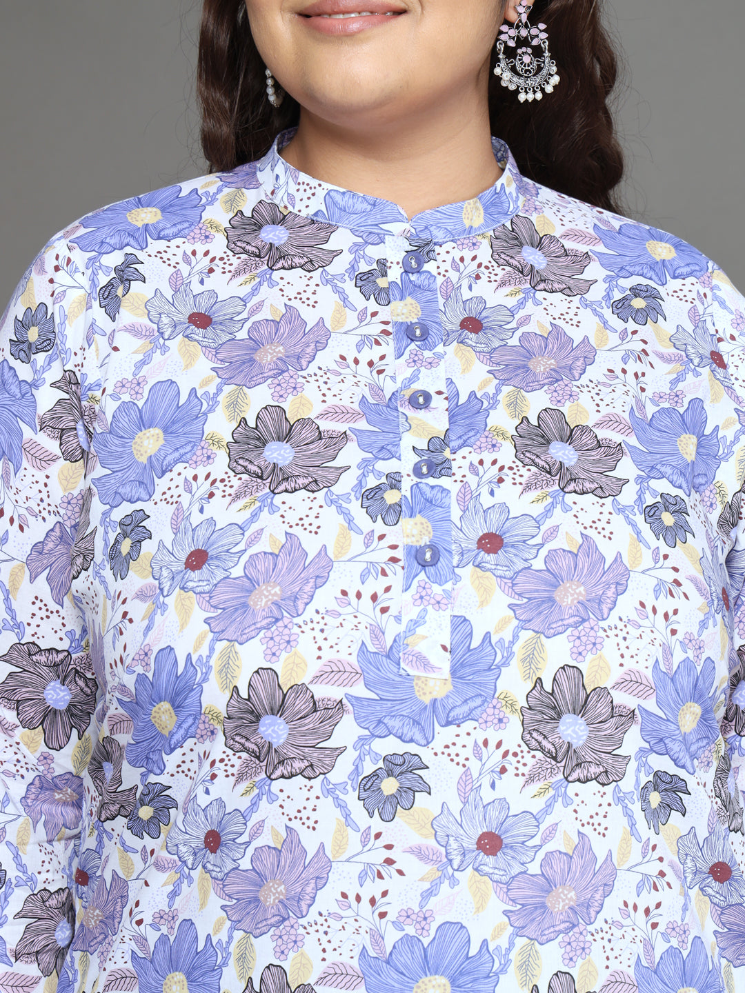 Women Plus Size Multicolor Printed Pure Cotton Kurta & Palazzo with Dupatta