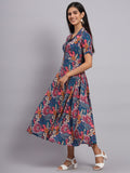 Women Multicolor Floral Printed Fit & Flare Ethnic Dress