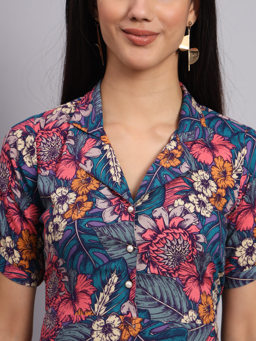 Women Multicolor Floral Printed Fit & Flare Ethnic Dress
