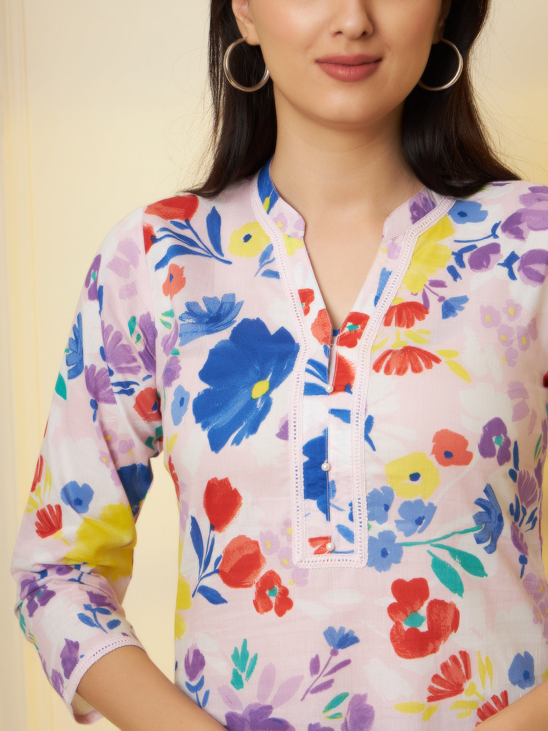 Women Multi Floral Printed Pure Cotton Kurti