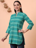 Women Pure Cotton Green Printed Kurti