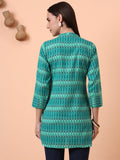 Women Pure Cotton Green Printed Kurti