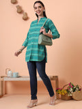 Women Pure Cotton Green Printed Kurti